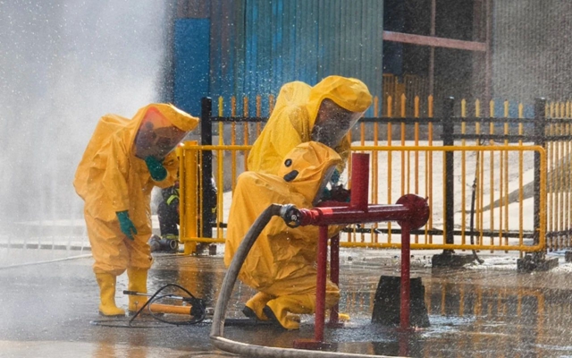 內(nèi)蒙古宜化開展危險化學(xué)品泄漏事故應(yīng)急演練(圖1)